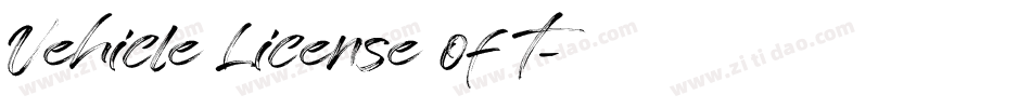 Vehicle License of t字体转换